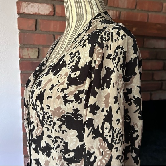 Rungolee Carmina Silk Maxi Dress Tan Black Sz S - Picture 6 of 12